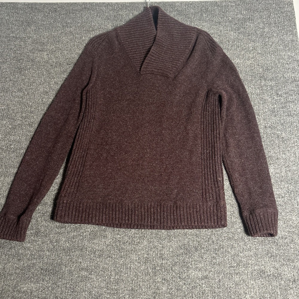 Banana Republic Womens Small Shawl Collar Ribbed Sweater Burgundy Marl
